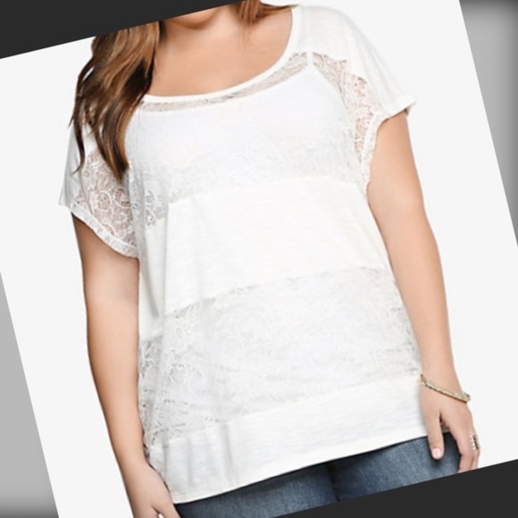 torrid white lace top